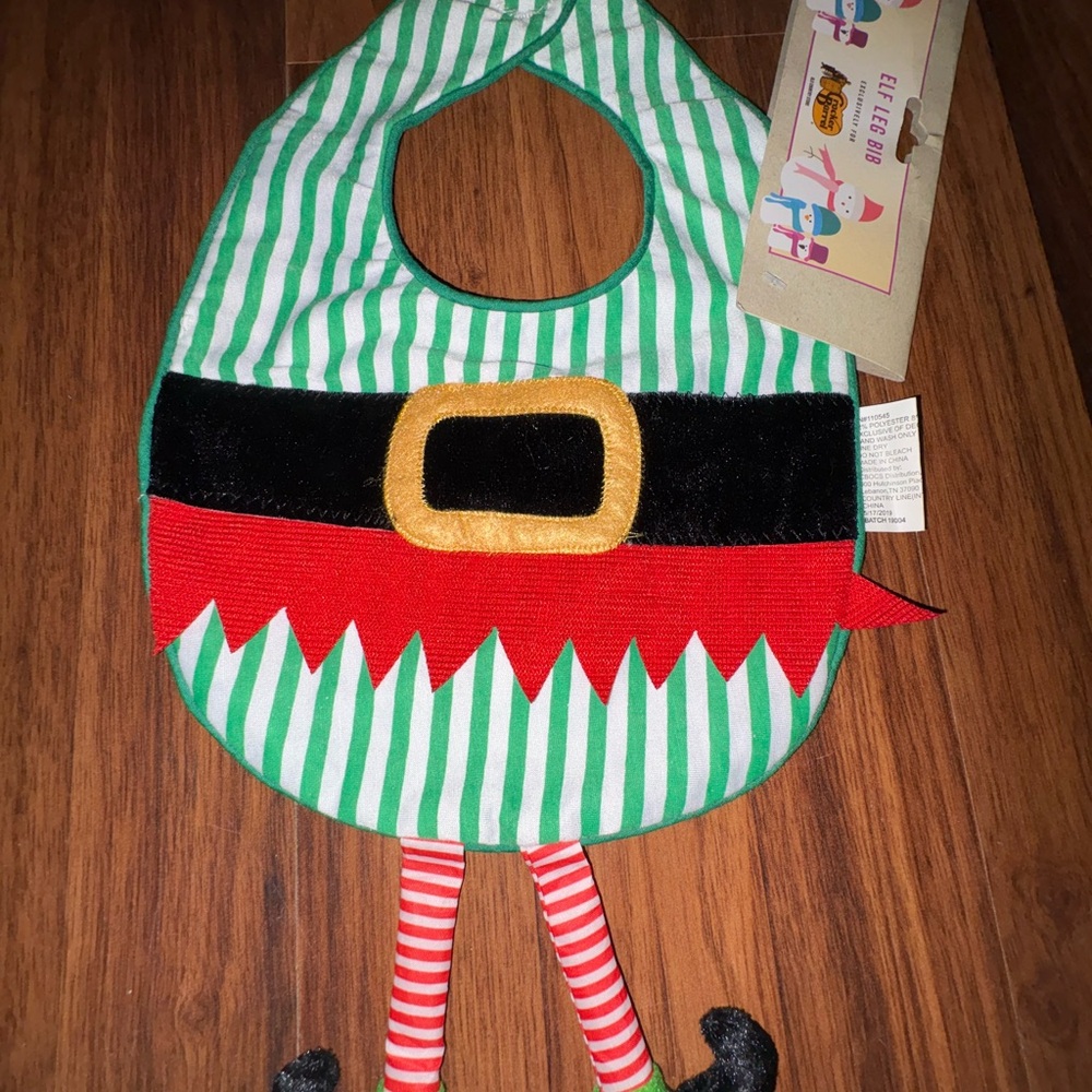 New Cracker Barrel Elf Leg Bib